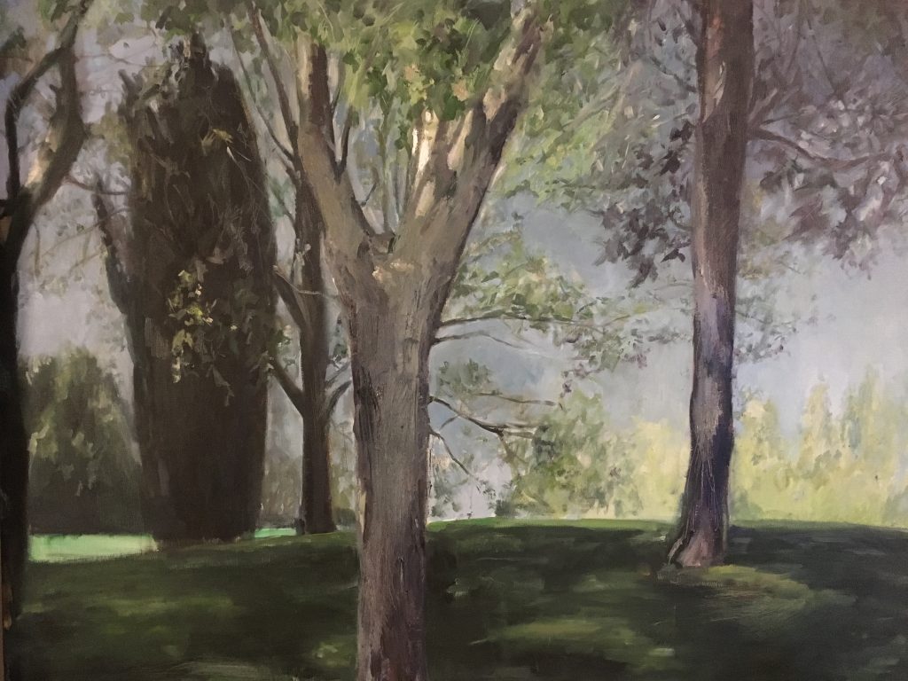 óleo árboles invierno